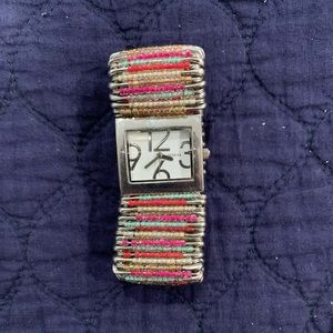 Beaded Safety Pin Watch